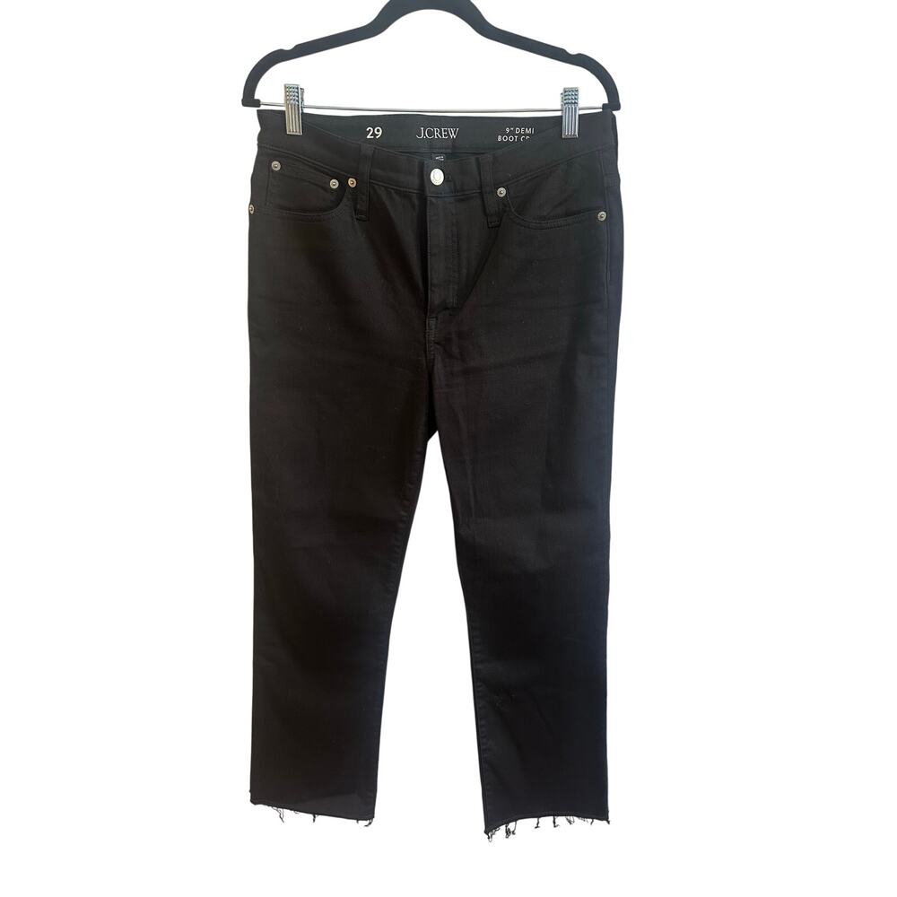 J.Crew 9" Demi Boot Crop Black Sz 29 Denim Jeans 26" Inseam Excellent!